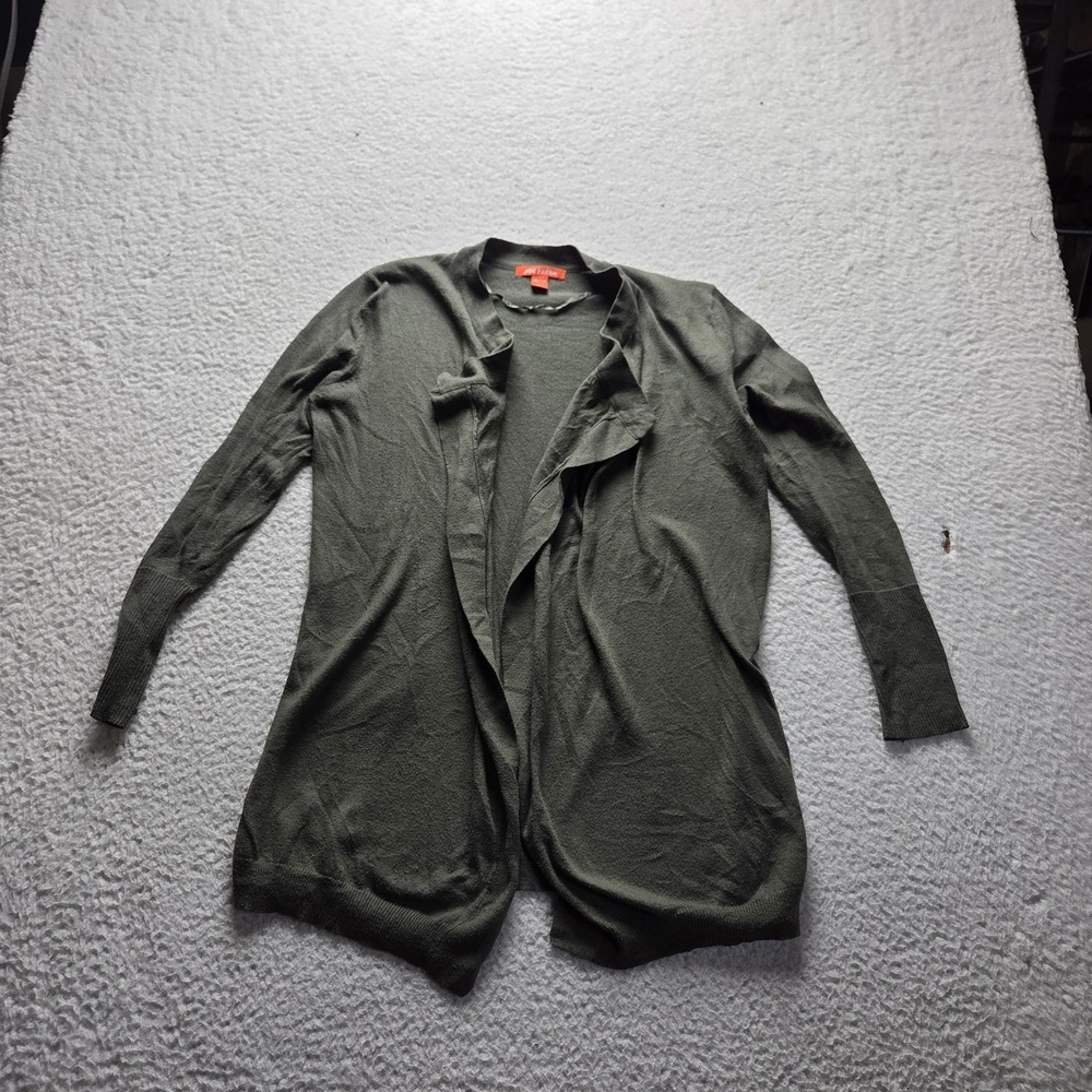 Joe Fresh Cardigan Sweater Womens XS Green V Neck Long Sleeve Open Front Knit